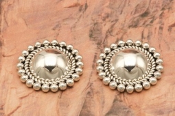 Artie Yellowhorse Rising Sun Design Sterling Silver Post Earrings